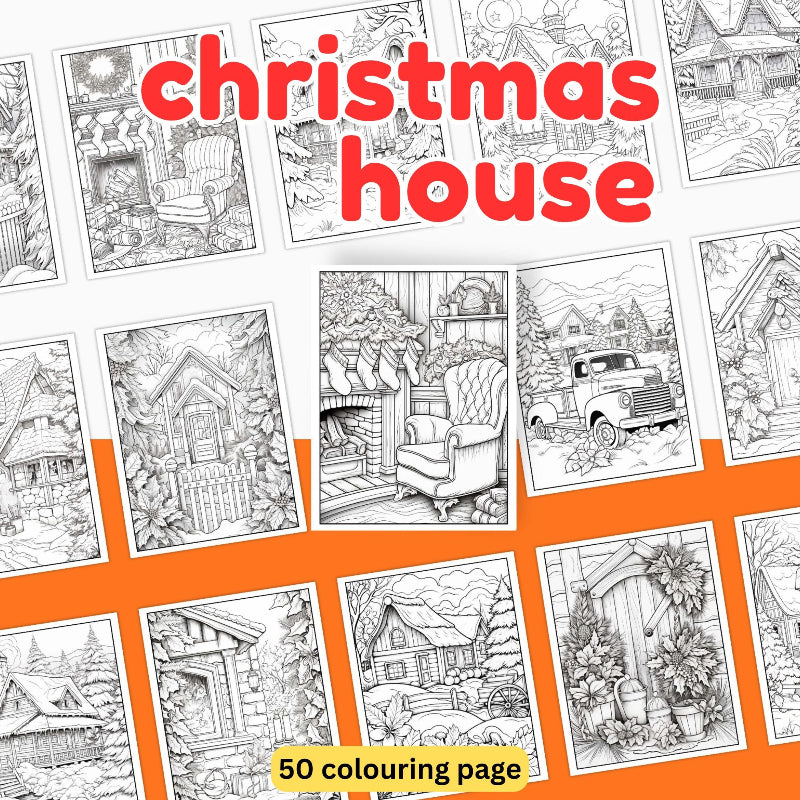 [DCB040] Colouring Page - Chistmas House