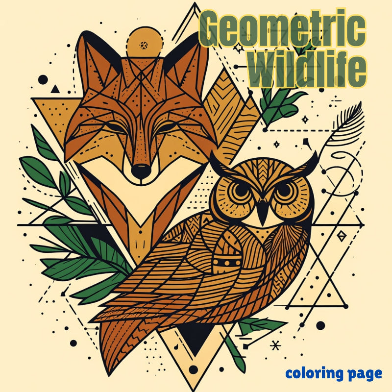 [DCB023] Colouring Page - Geometric Wildlife