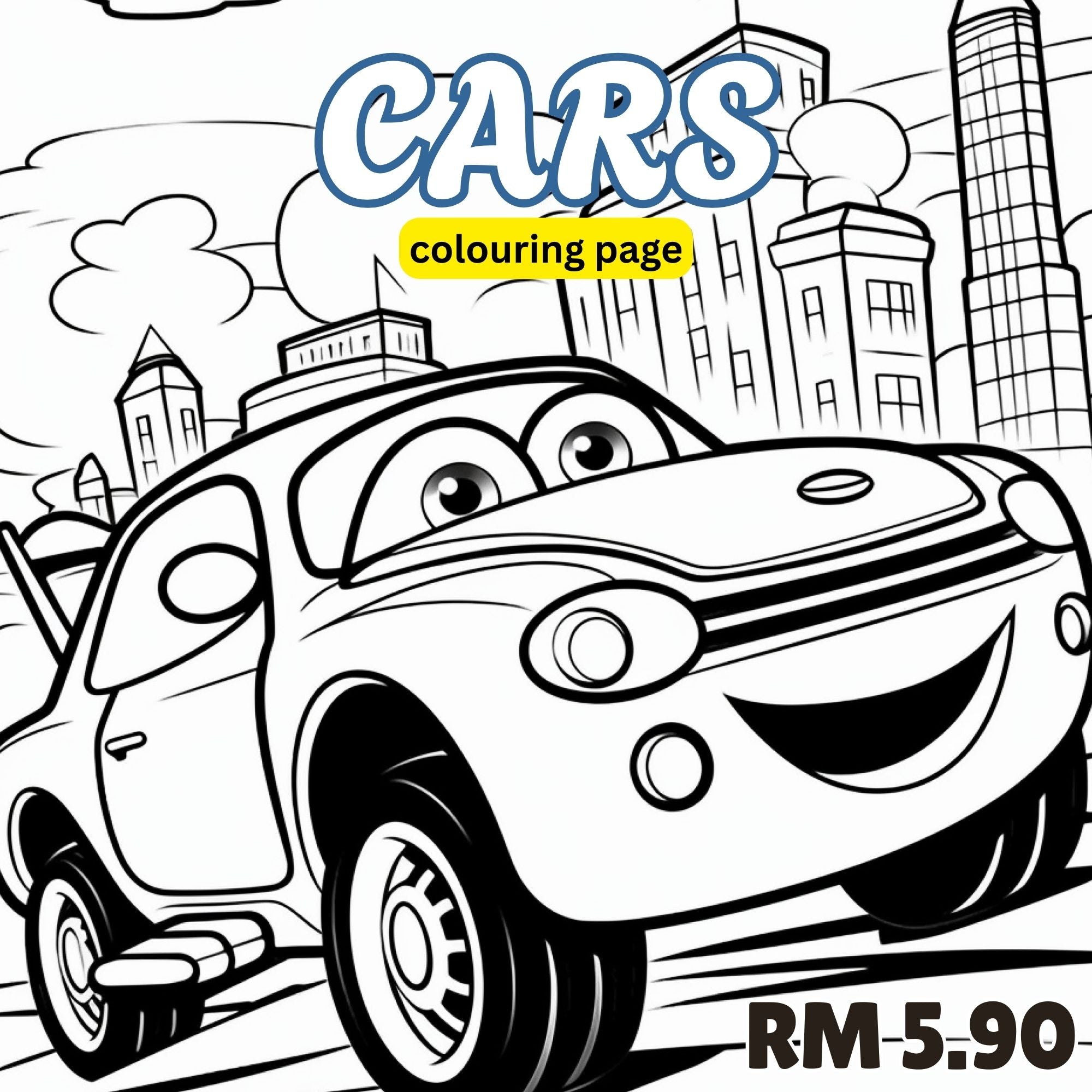 [DCB014] Colouring Page - Cars