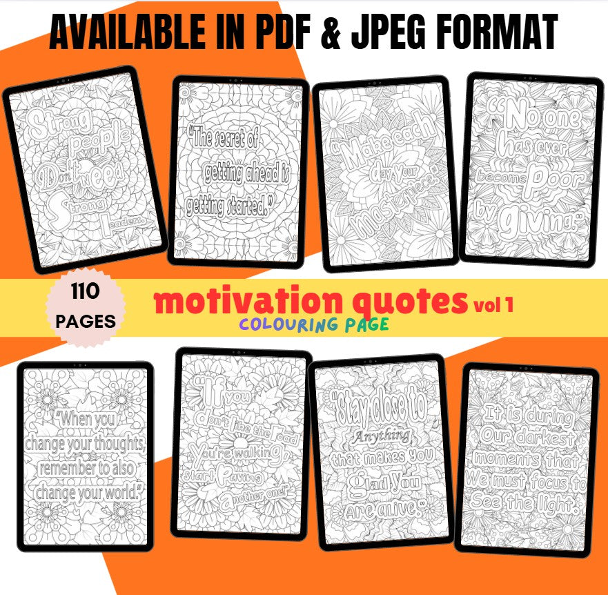 [DCB076] Colouring Page - Motivation Quotes Vol.1