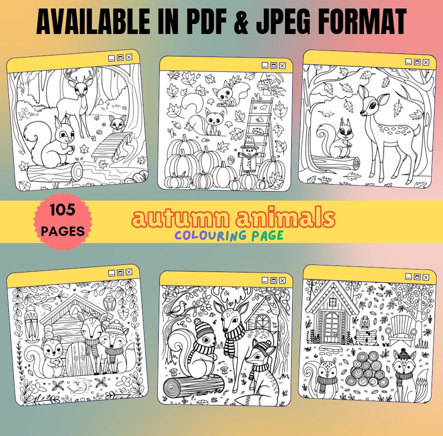 [DCB067] Colouring Page - Autumn Animals
