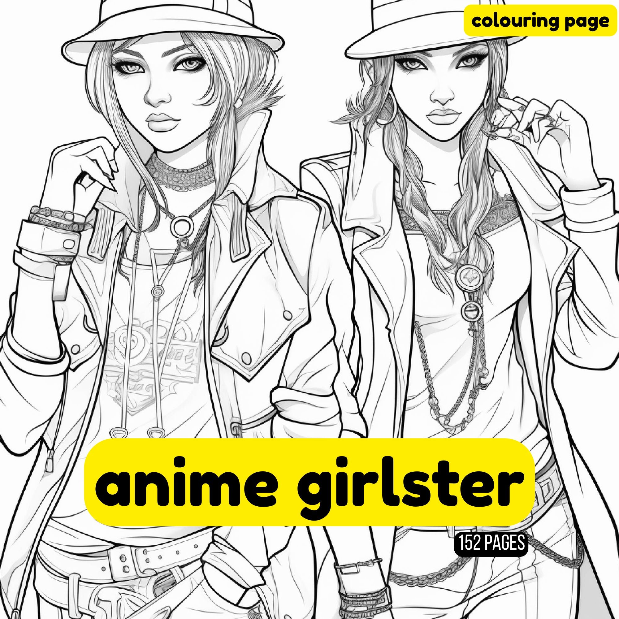 [DCB010] Colouring Page - Anime Girlster