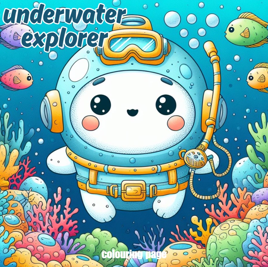 [DCB048] Colouring Page - Underwater Explorer