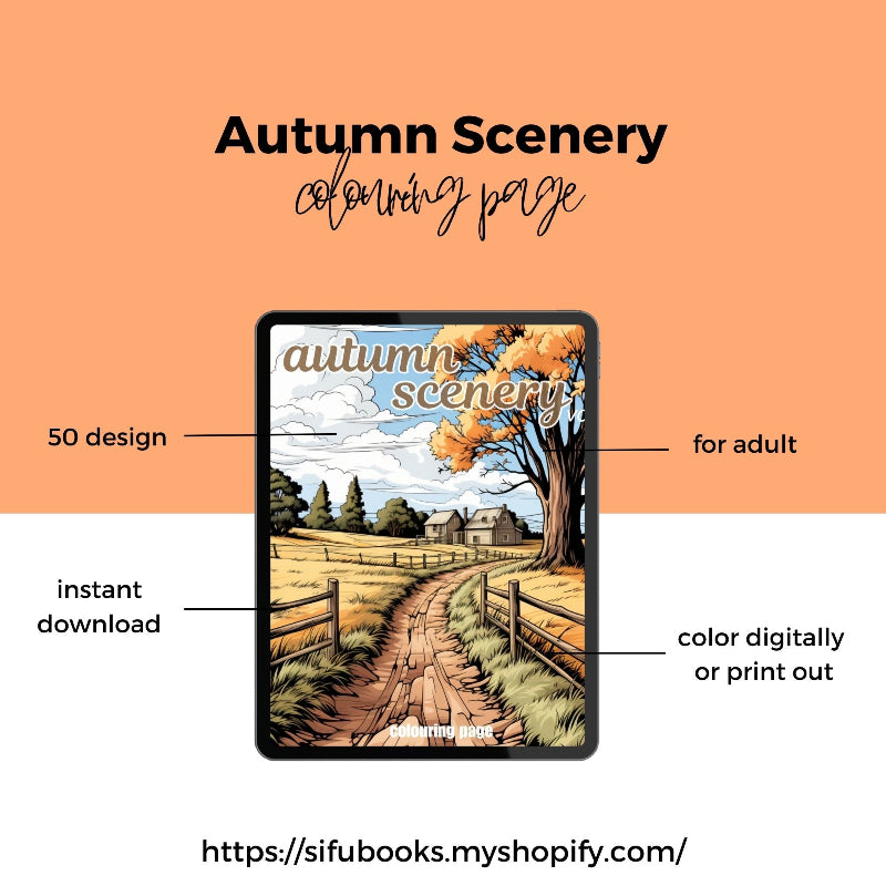 [DCB038] Colouring Page - Autumn Scenery