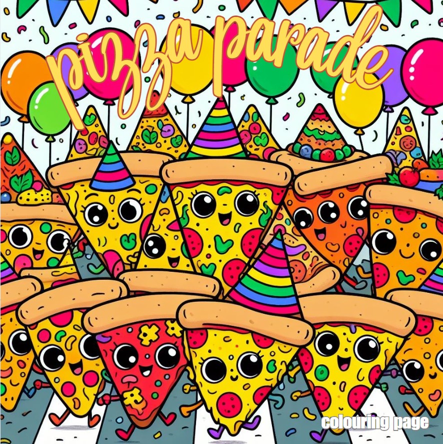 [DCB052] Colouring Page - Pizza Parade
