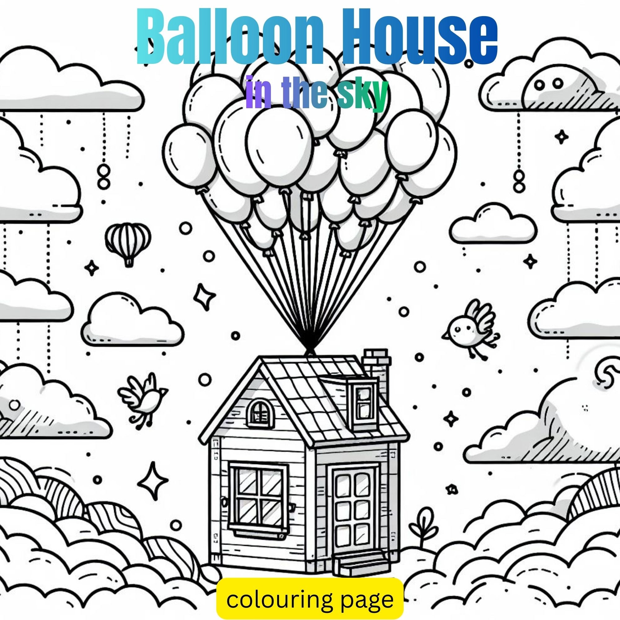 [DCB004] Colouring Page - Balloon House