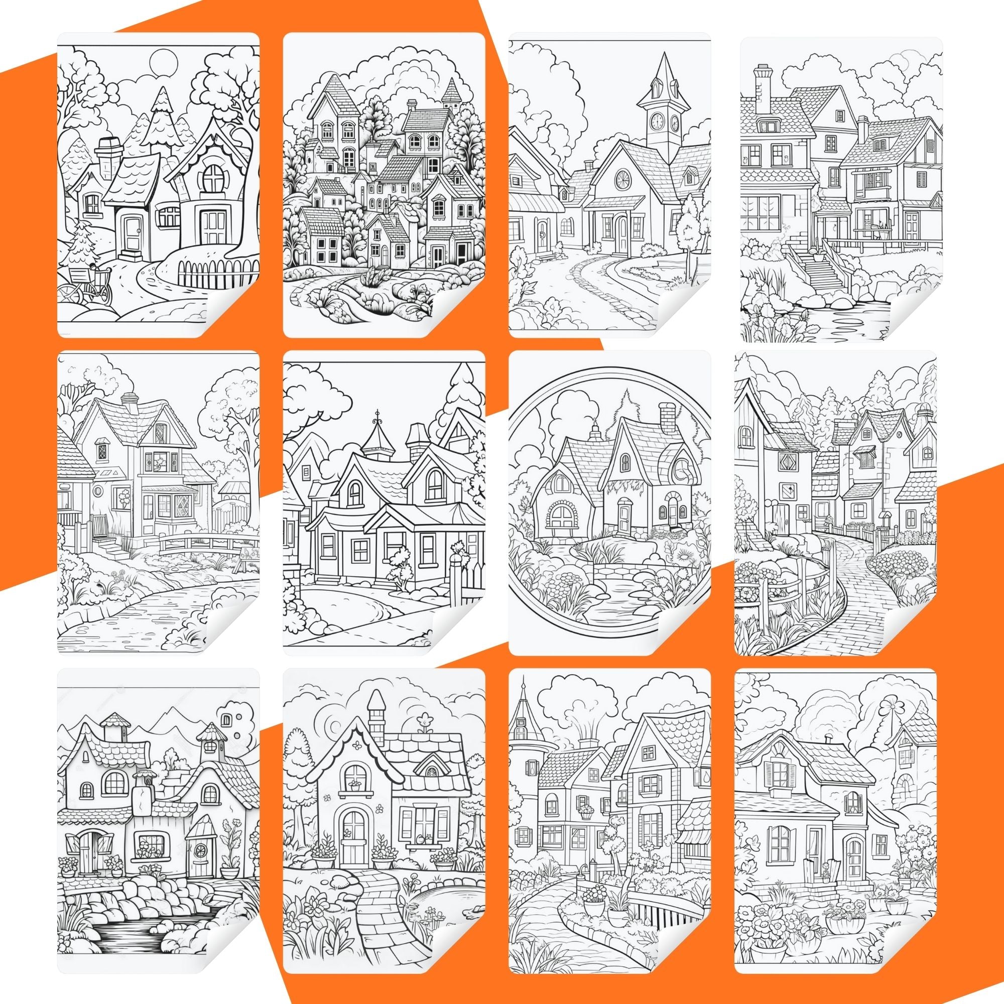 [DCB009] Colouring Page - Villa House