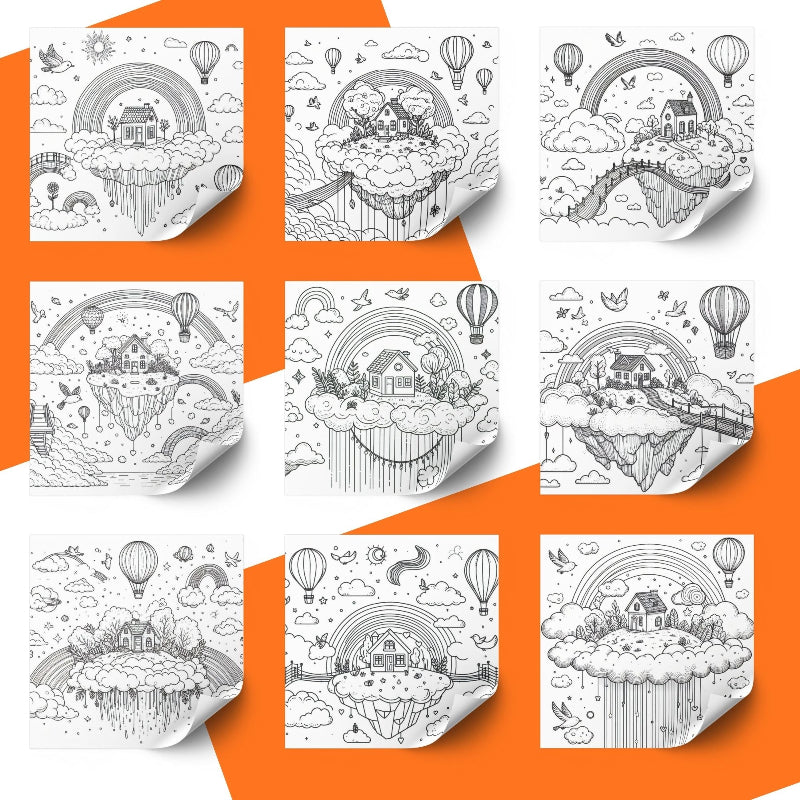 [DCB012] Colouring Page - Floating House