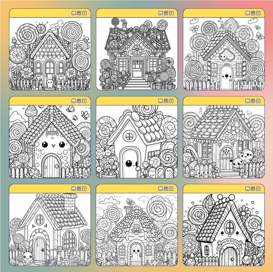 [DCB045] Colouring Page - Whimsical Candy Cottage