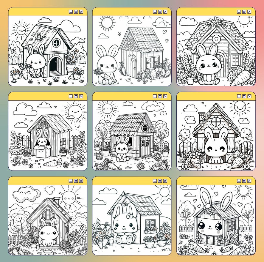[DCB060] Colouring Page - Bunny Bliss House