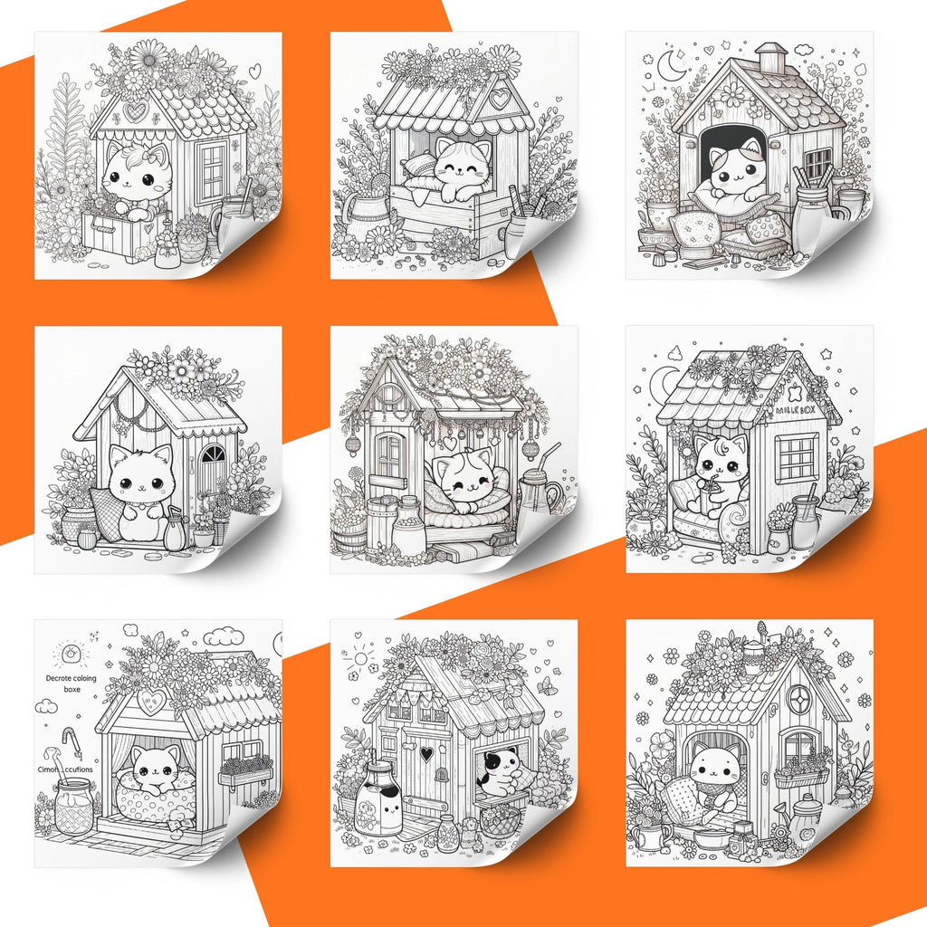 [DCB061] Colouring Page - Kitty Cottage
