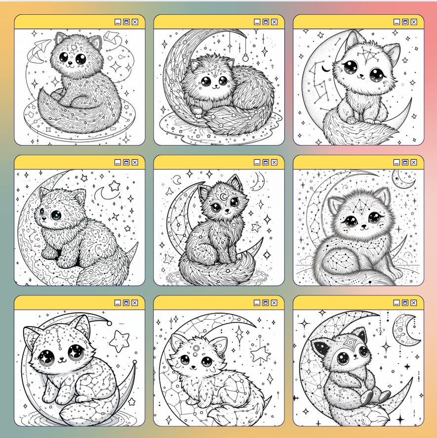 [DCB047] Colouring Page - Starry Night Companion