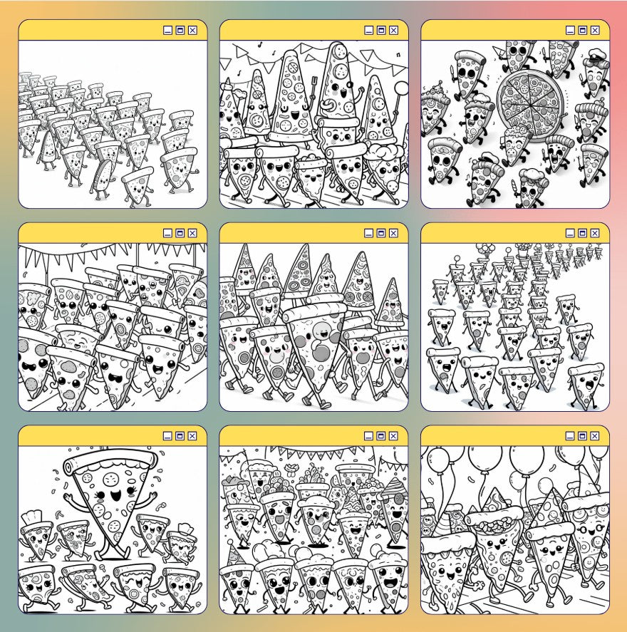 [DCB052] Colouring Page - Pizza Parade