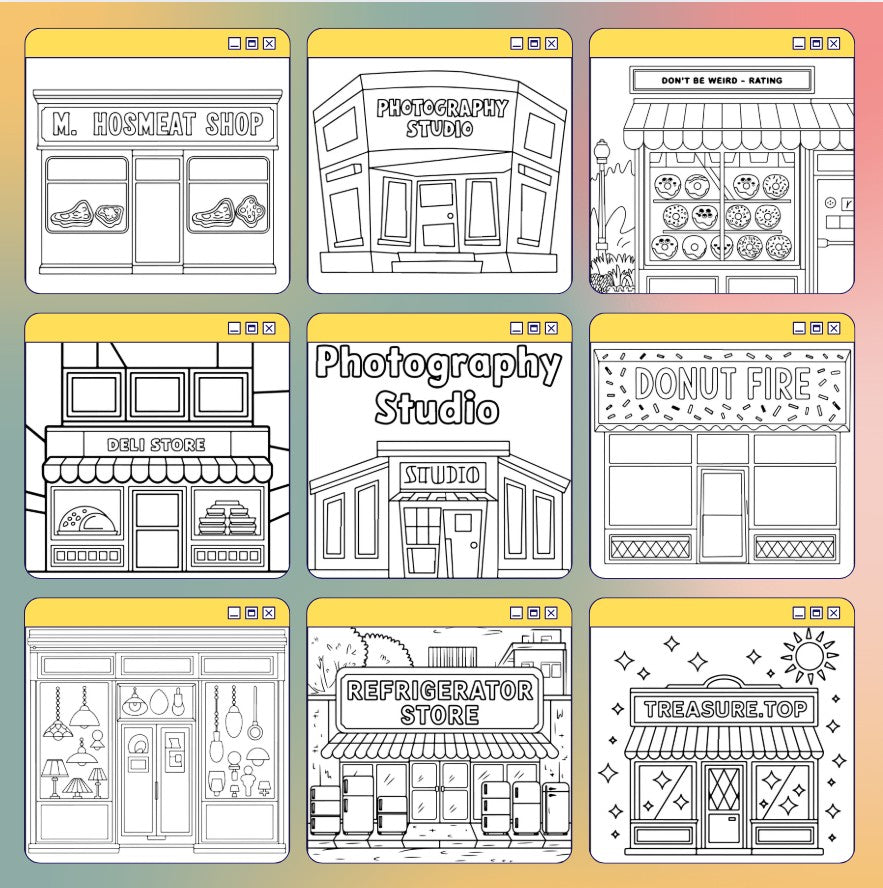 [DCB064] Colouring Page - Adorable Shop