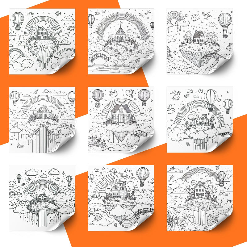 [DCB012] Colouring Page - Floating House