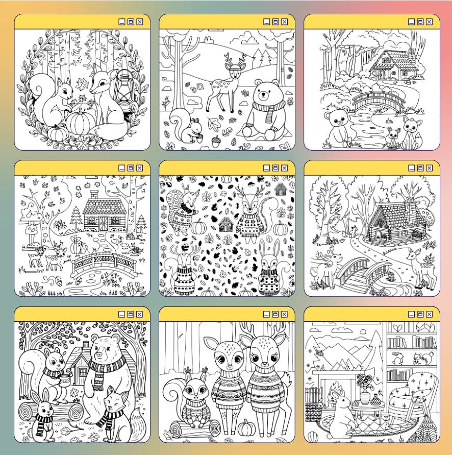 [DCB067] Colouring Page - Autumn Animals