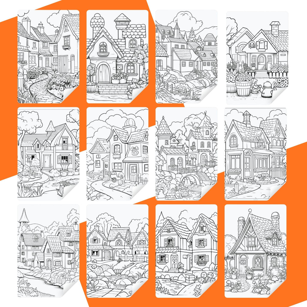 [DCB009] Colouring Page - Villa House