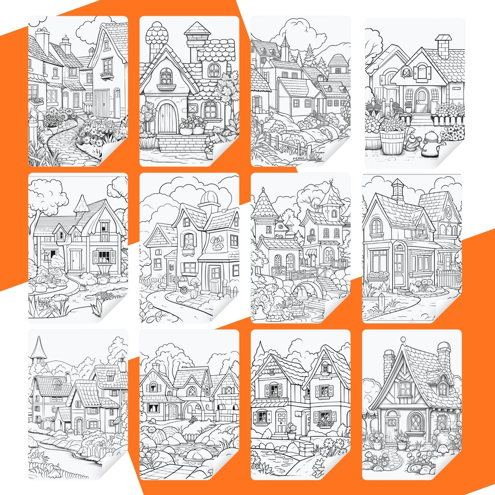[DCB009] Colouring Page - Villa House