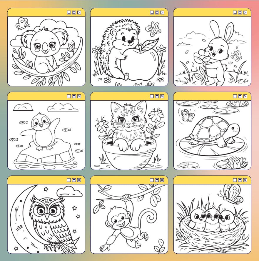[DCB073] Colouring Page - Animals Relaxation