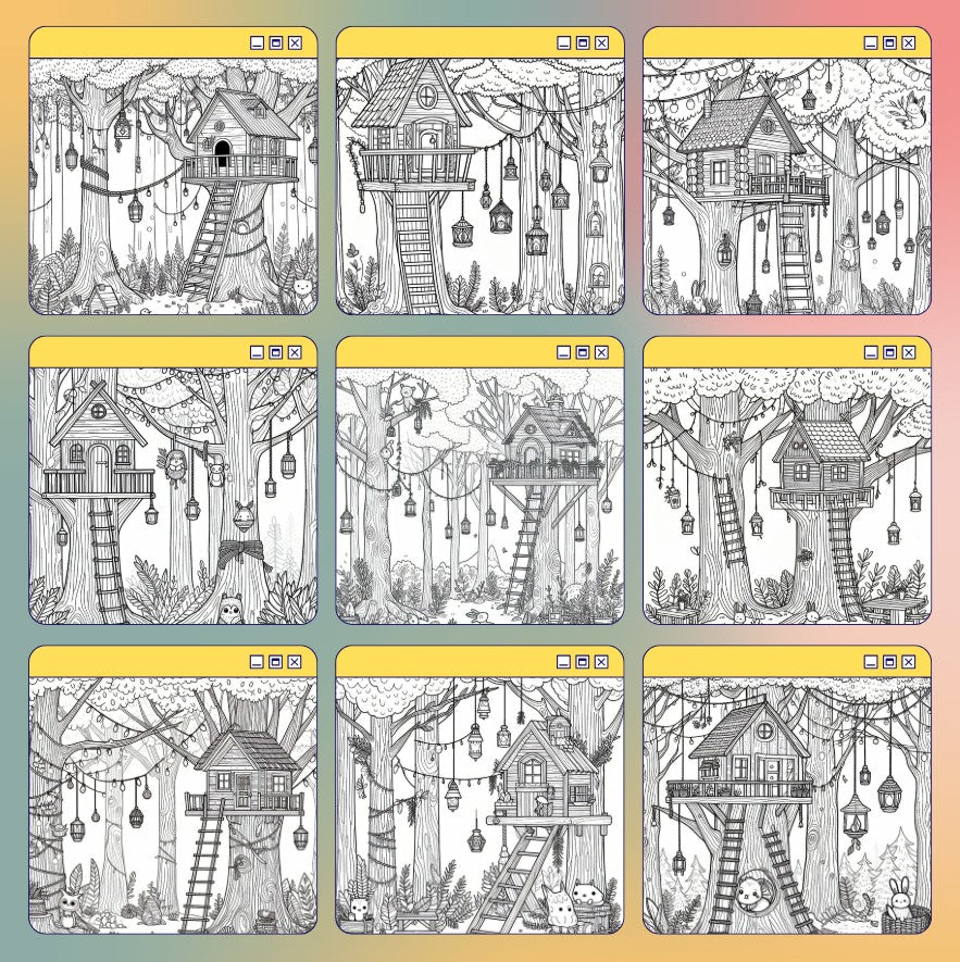 [DCB059] Colouring Page - Treehouse Haven