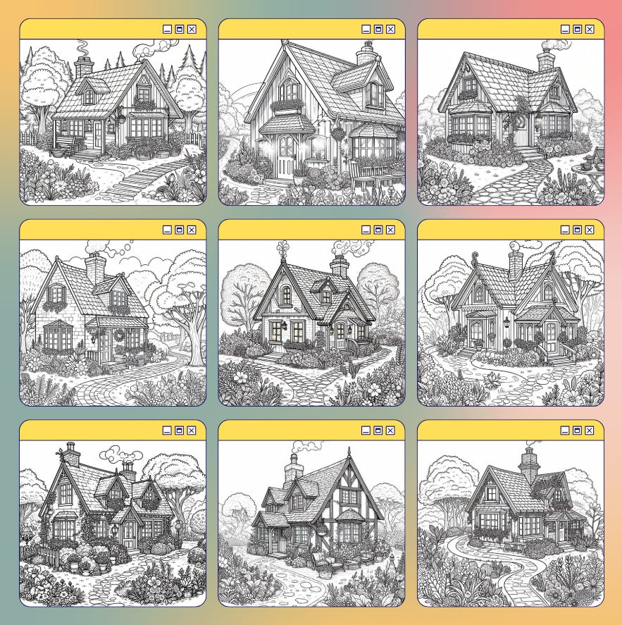 [DCB057] Colouring Page - Cottage Retreat