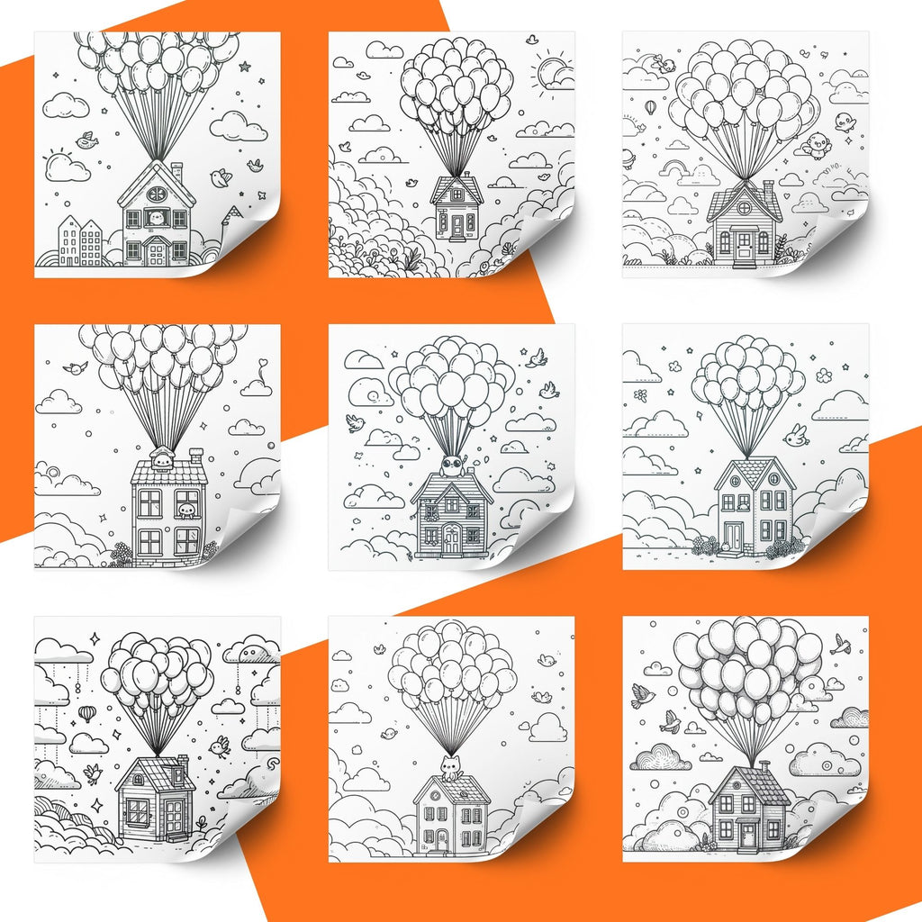 [DCB004] Colouring Page - Balloon House