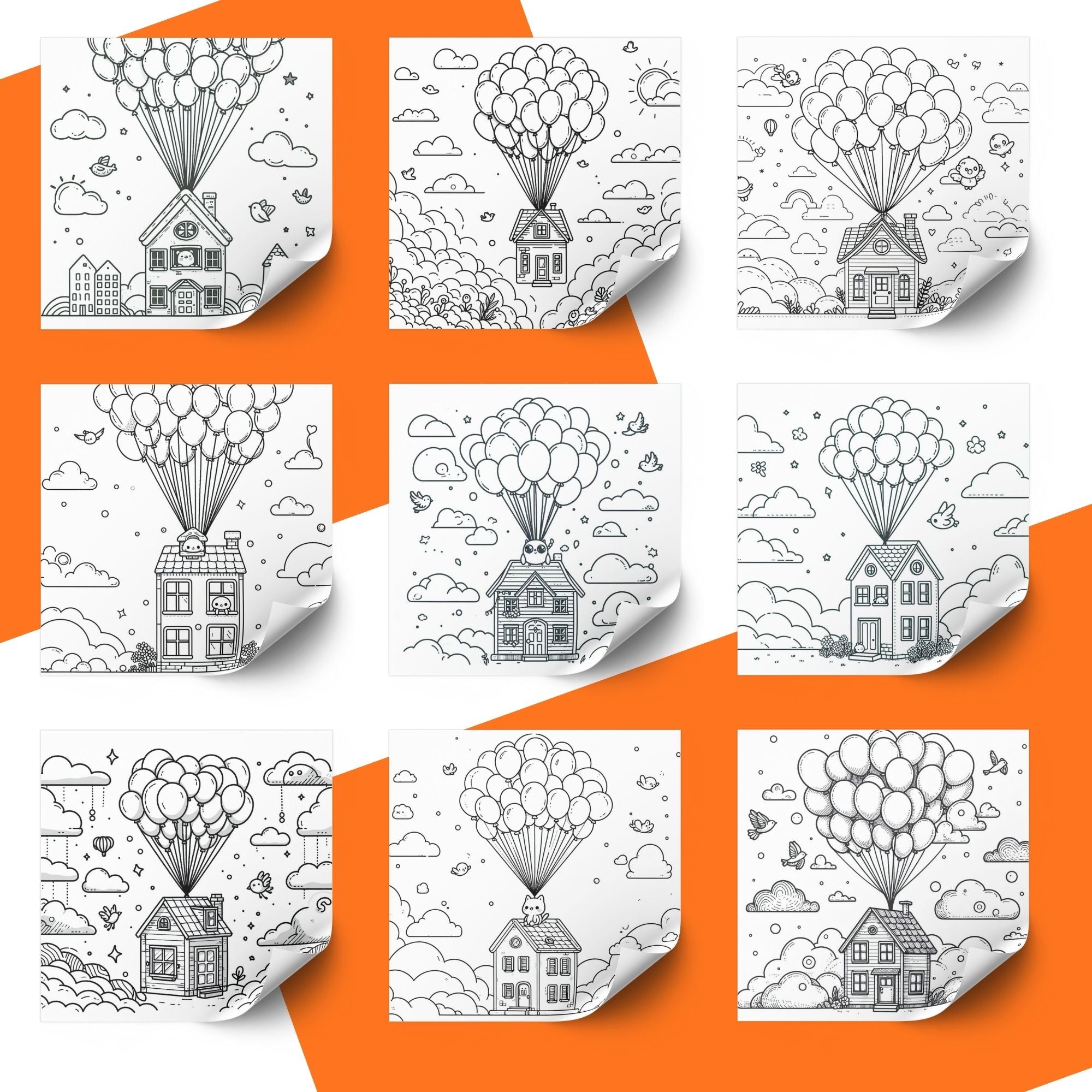 [DCB004] Colouring Page - Balloon House