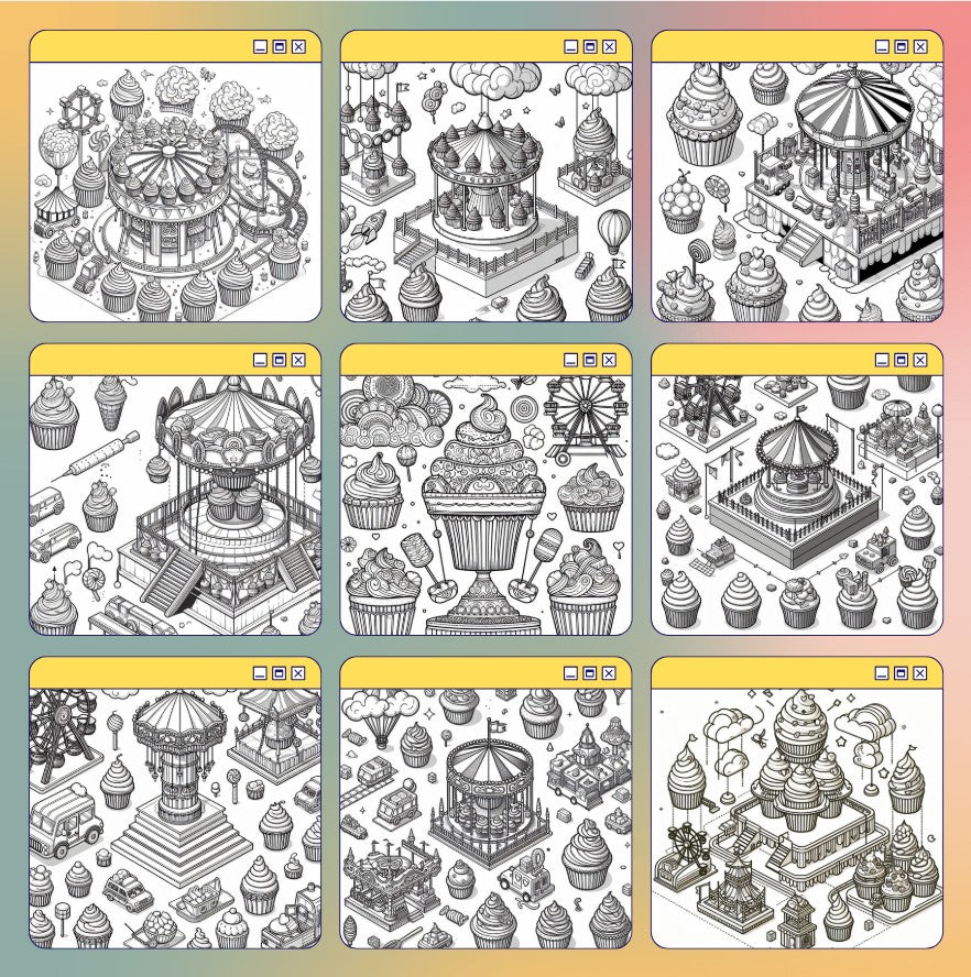 [DCB050] Colouring Page - Cupcake Carnival