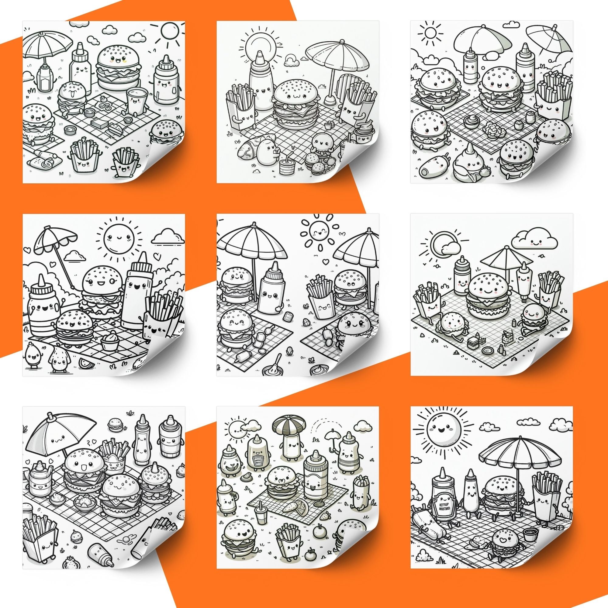 [DCB005] Colouring Page - Burger Buddies