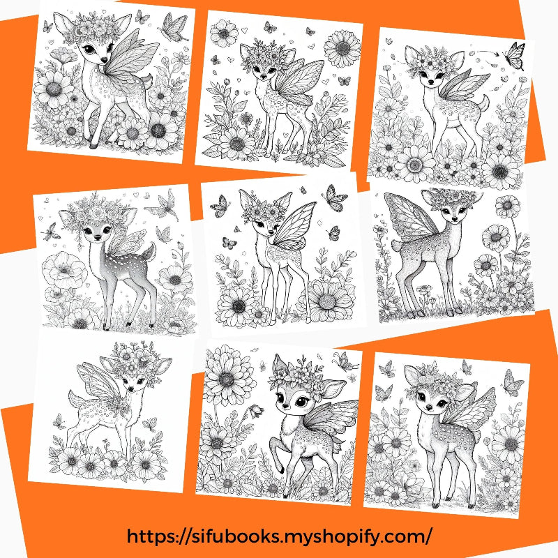 [DCB041] Colouring Page - Floral Fawn Fairy