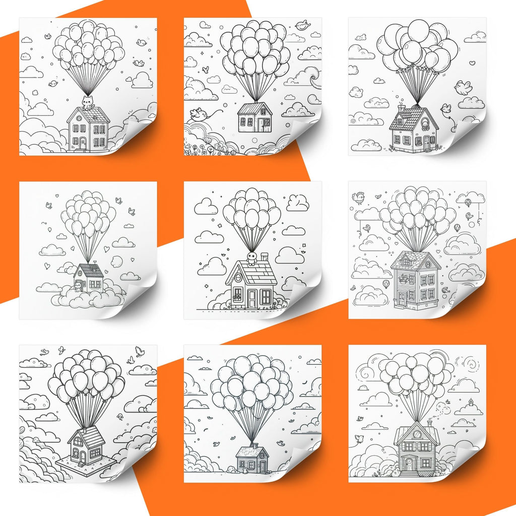 [DCB004] Colouring Page - Balloon House