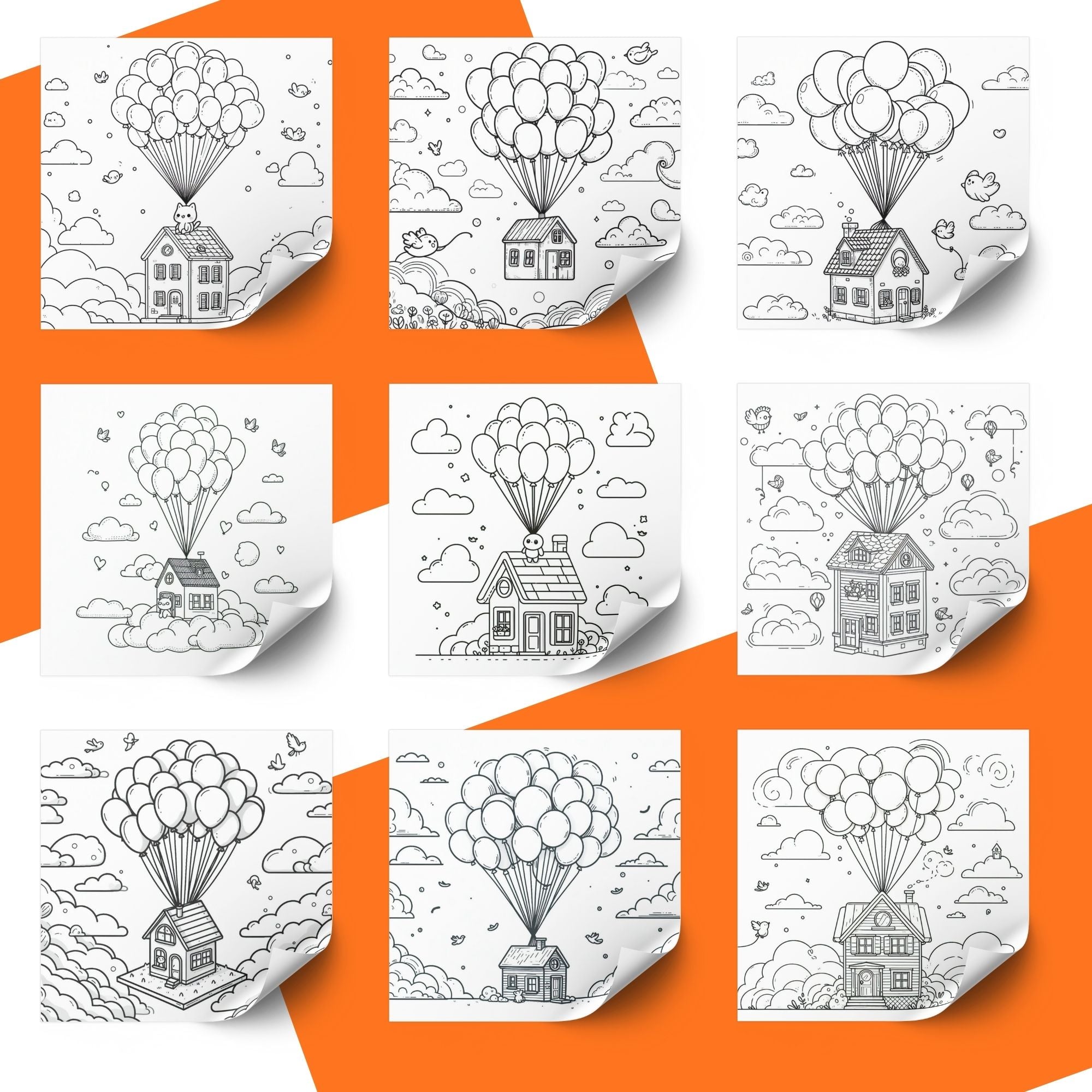 [DCB004] Colouring Page - Balloon House