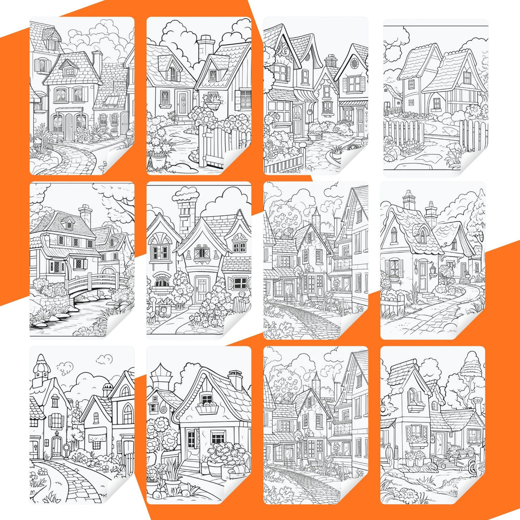 [DCB009] Colouring Page - Villa House