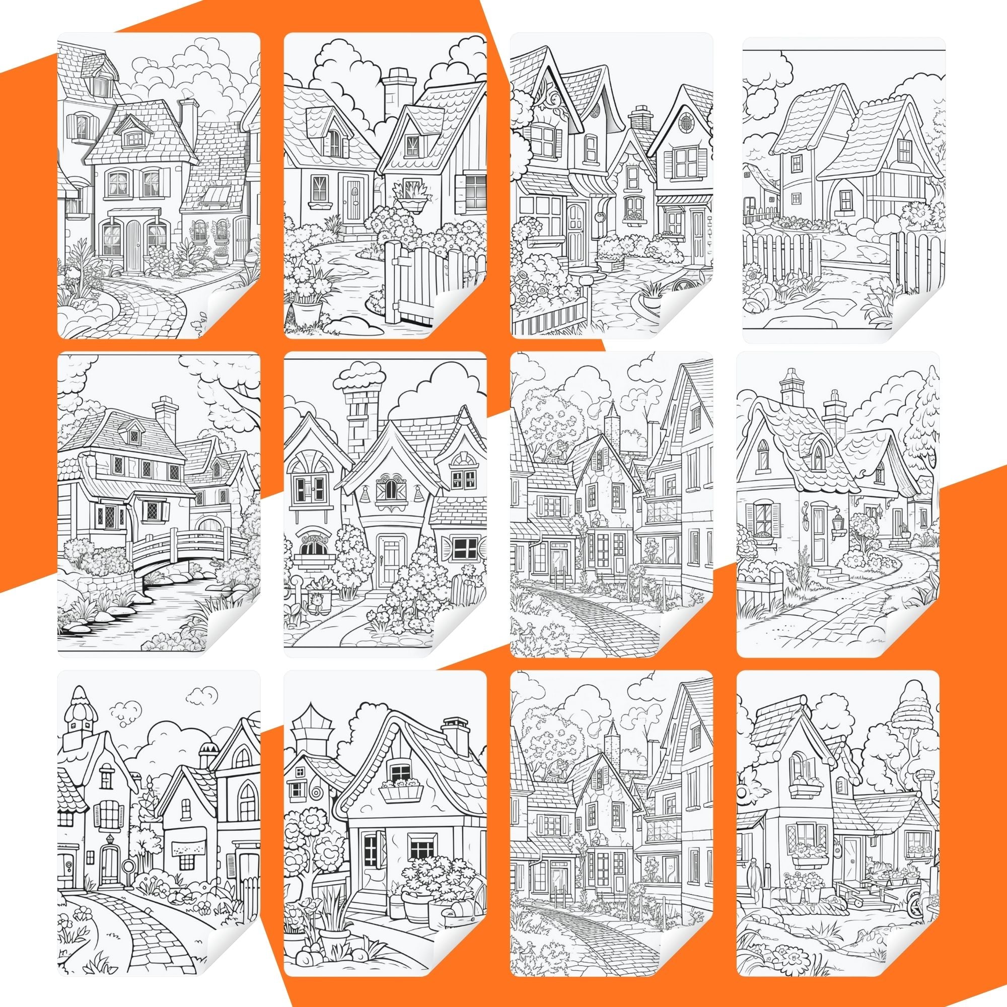 [DCB009] Colouring Page - Villa House