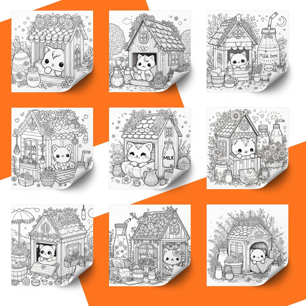 [DCB061] Colouring Page - Kitty Cottage