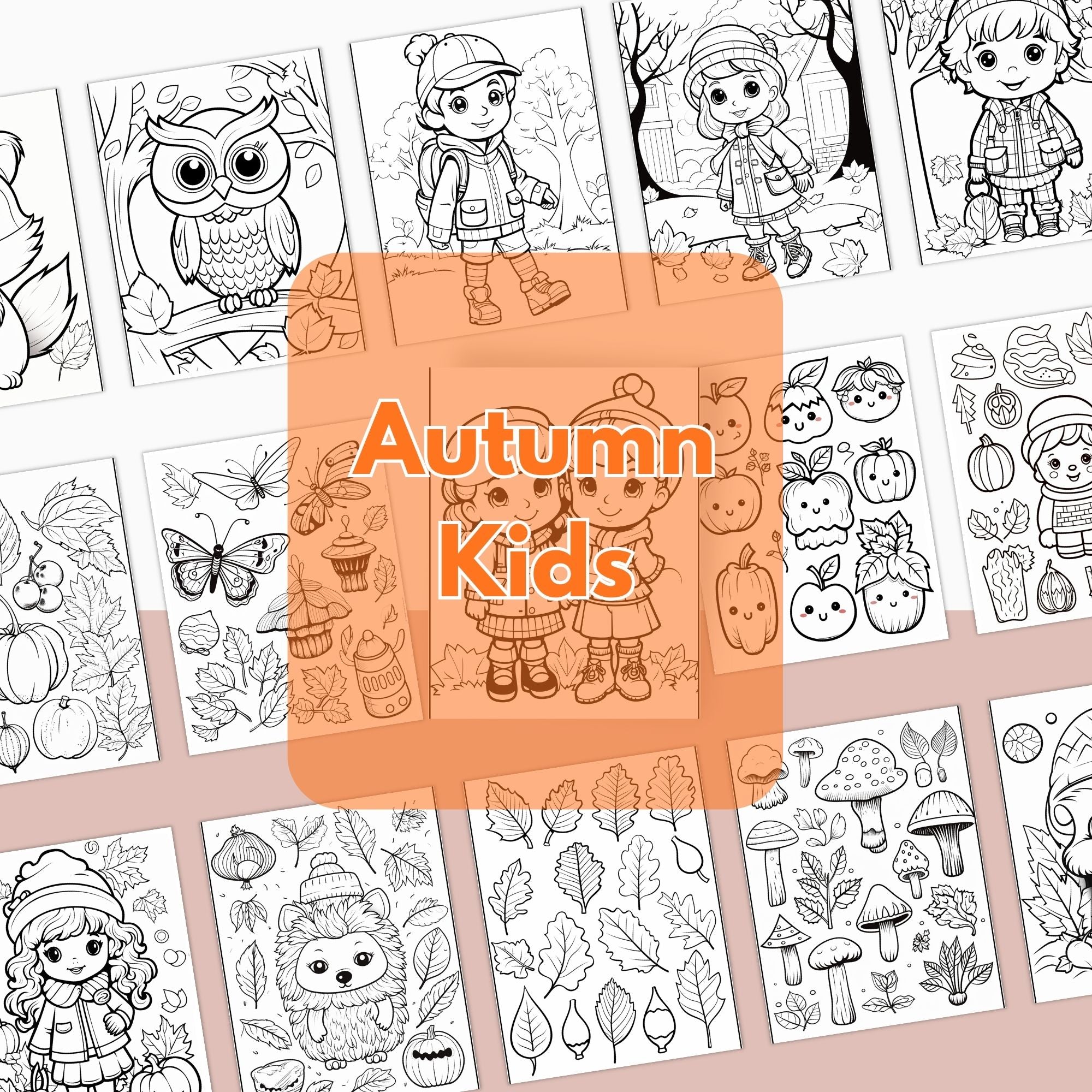 [DCB029] Colouring Page - Autumn Kids