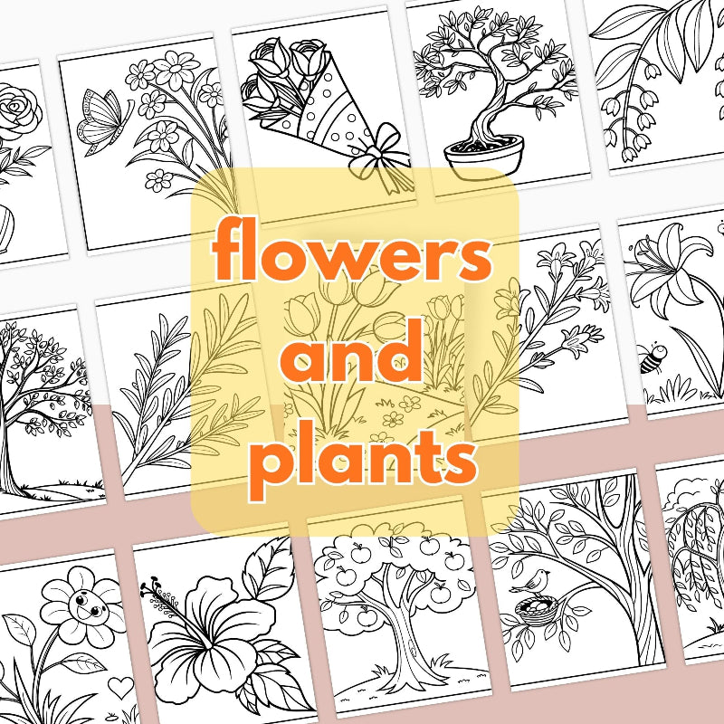[DCB079] Colouring Page - Flowers and Plants