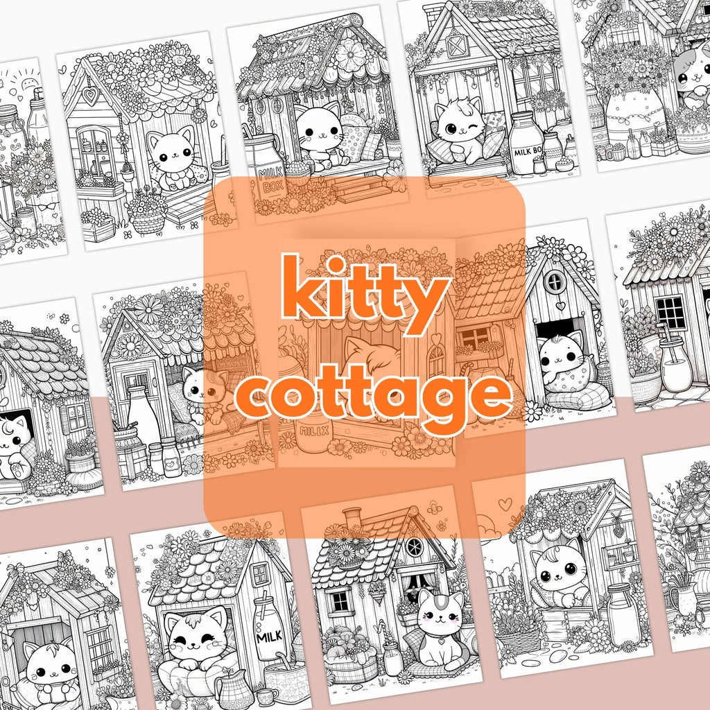[DCB061] Colouring Page - Kitty Cottage