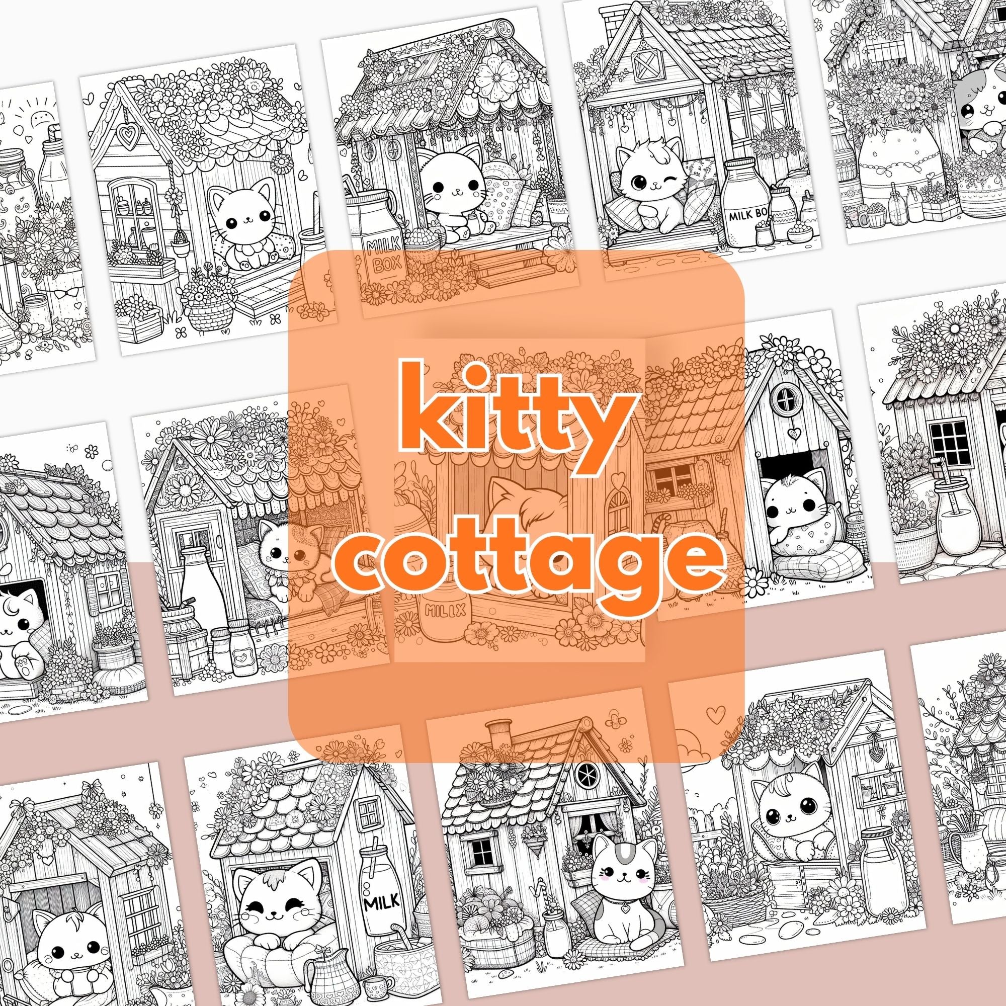 [DCB061] Colouring Page - Kitty Cottage