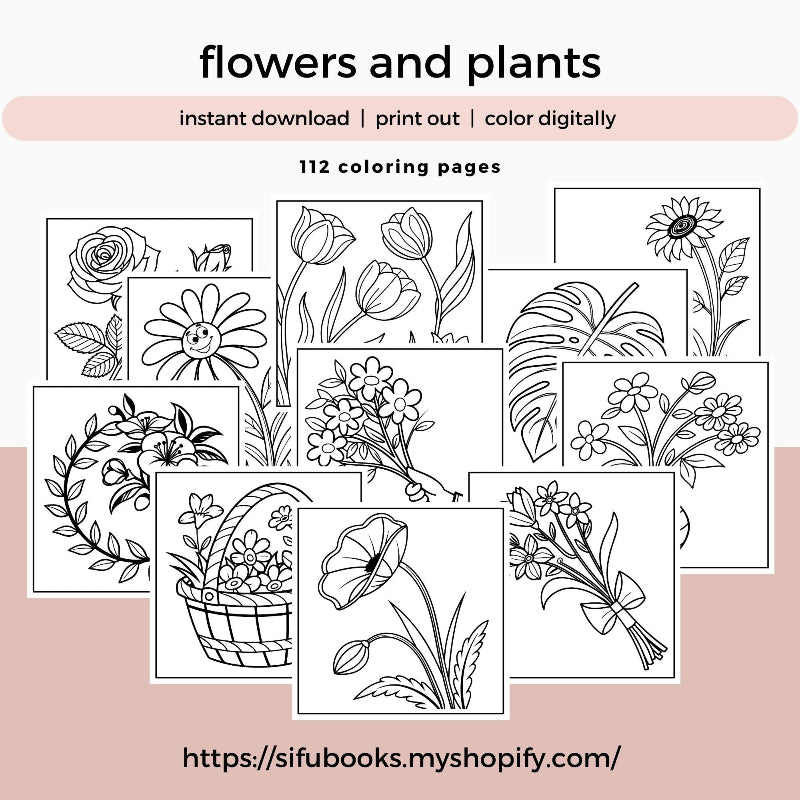 [DCB079] Colouring Page - Flowers and Plants