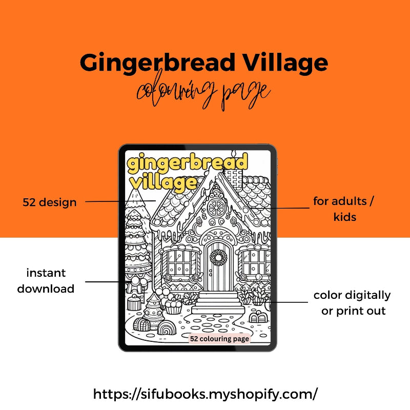 [DCB024] Colouring Page - Gingerbread Village