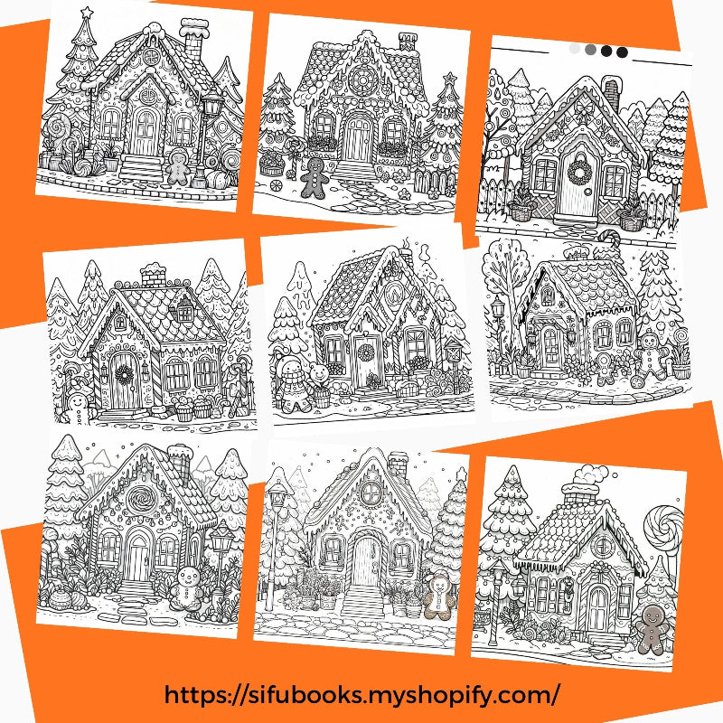 [DCB024] Colouring Page - Gingerbread Village
