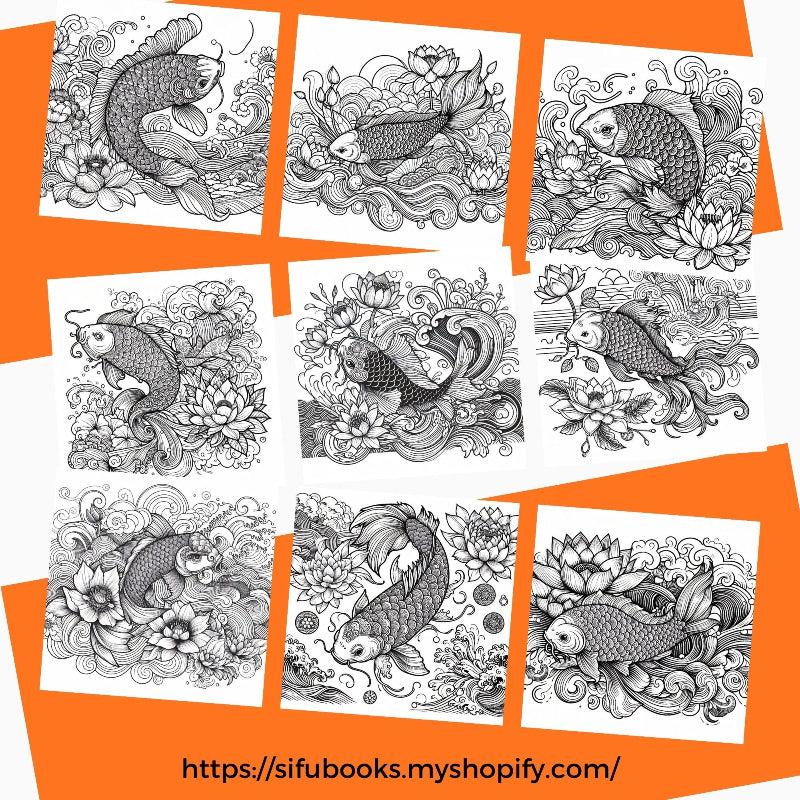 [DCB025] Colouring Page - Koi Fish
