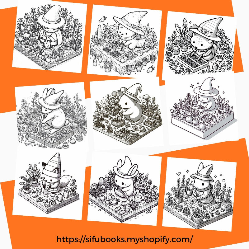 [DCB022] Colouring Page - Gnome Garden