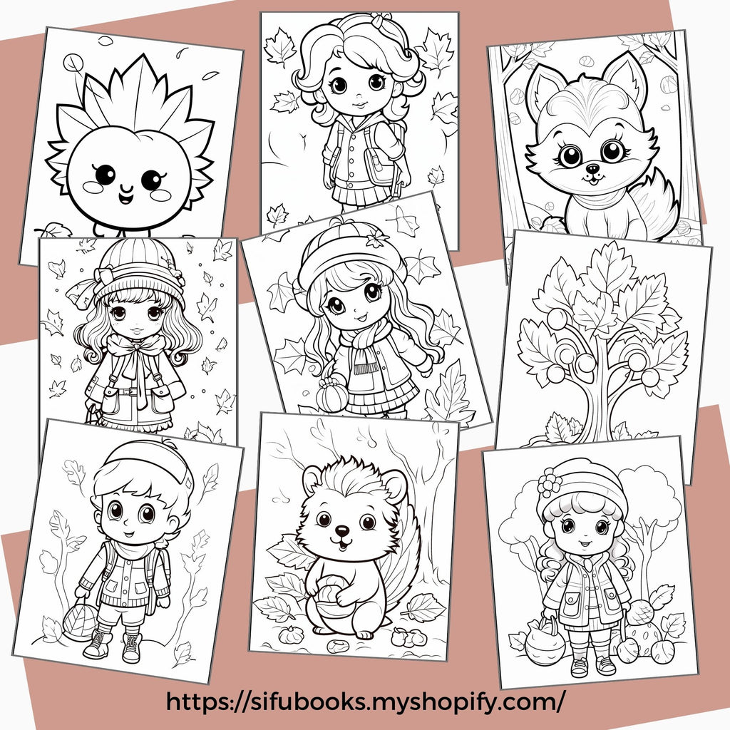 [DCB029] Colouring Page - Autumn Kids
