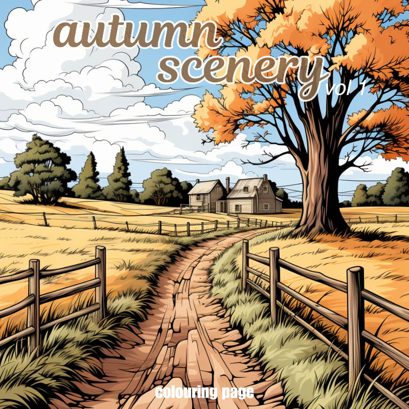[DCB038] Colouring Page - Autumn Scenery