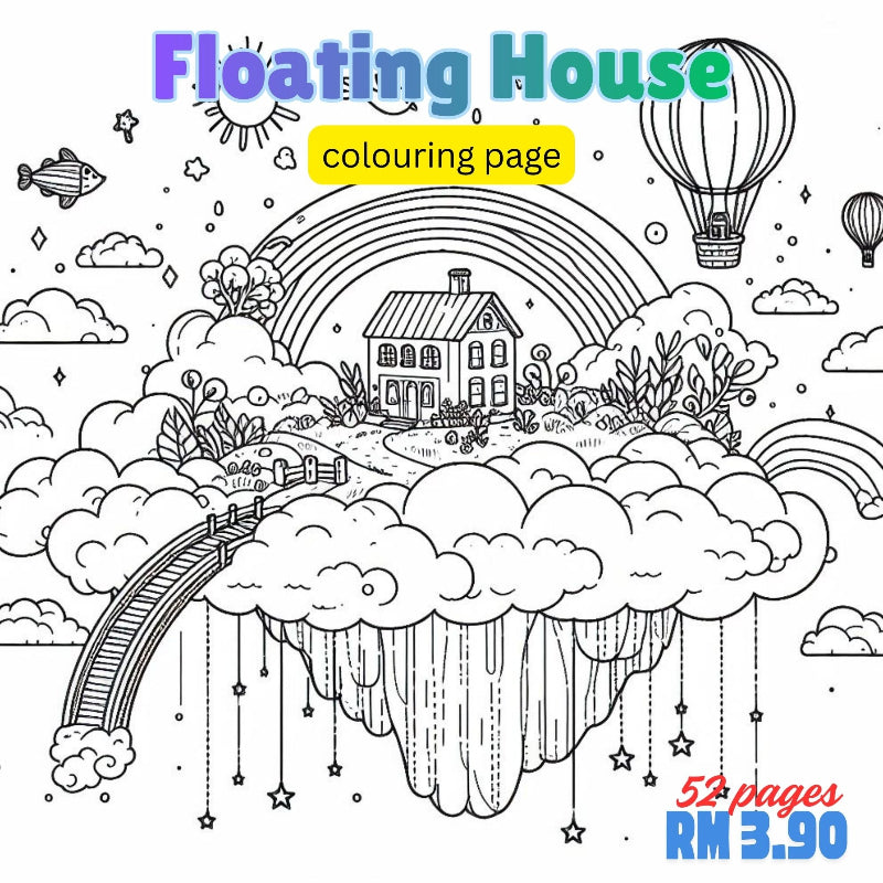 [DCB012] Colouring Page - Floating House