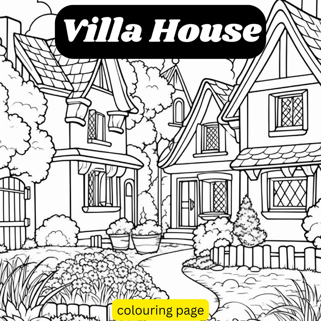 [DCB009] Colouring Page - Villa House