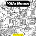 [DCB009] Colouring Page - Villa House