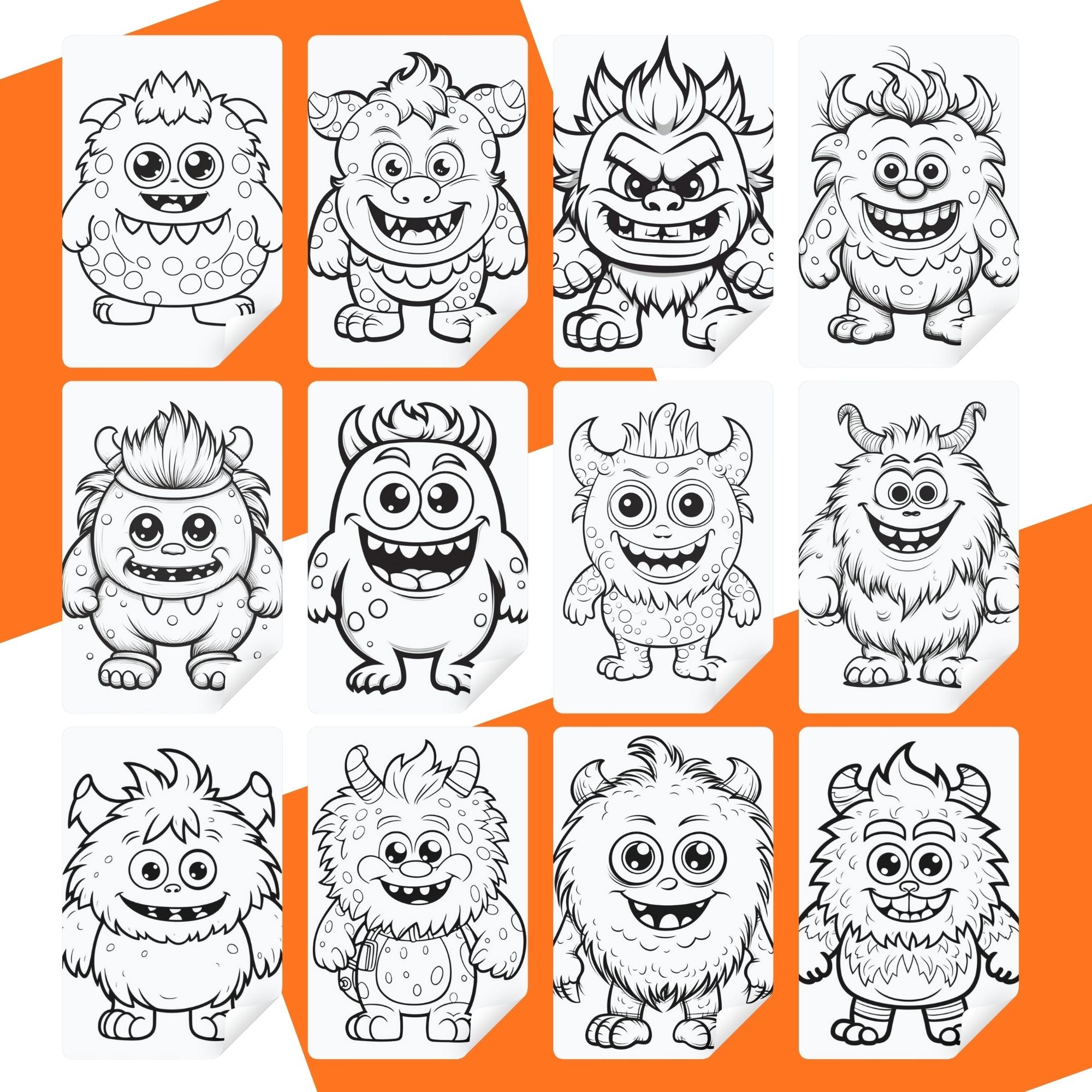 [DCB007] Colouring Page - Fluffy Monster